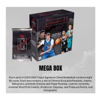 Karty NBA 25 26 Topps Signature Class Basketball Mega Box obsah