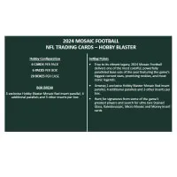 Karty NFL 2024 Panini Mosaic Football Hobby Blaster Box obsah