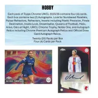 Fotbalové karty 25-26 Chrome Women's Champions League Hobby obsah