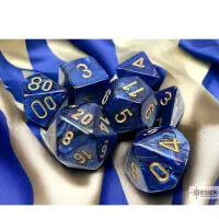 Sada kostek RPG Chessex Scarab Royal Blue/gold Polyhedral 7-Dice Set